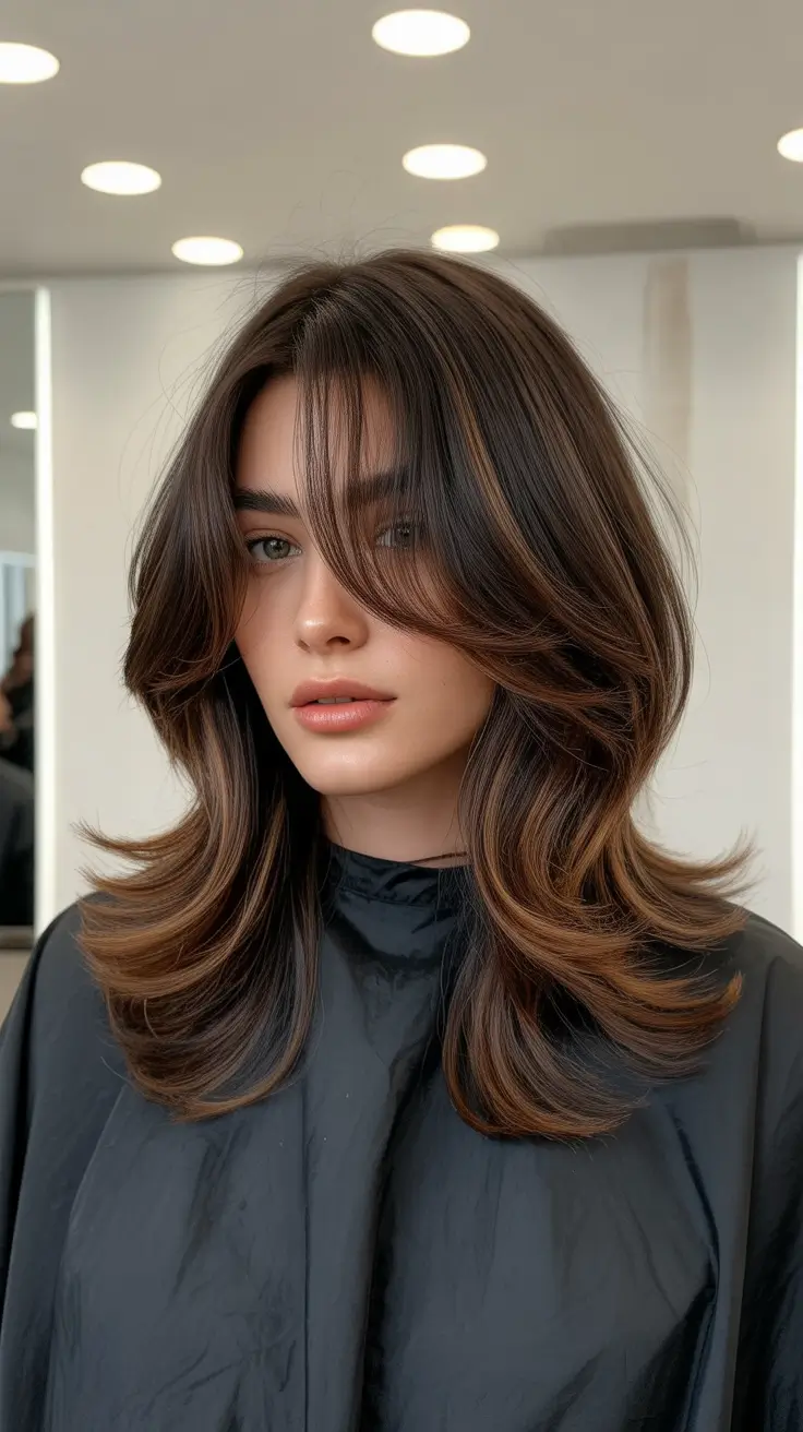 Butterfly haircut inspiration 2026 Retro Layers with Curtain Bangs