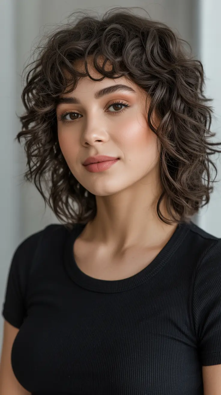 Choppy bob haircut inspiration 2026 - Curly Choppy Bob with Volume and Bangs