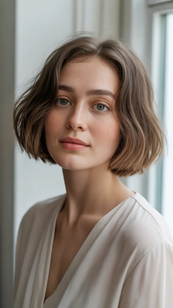 Choppy bob haircut inspiration 2026 - Softly Rounded Bob with Natural Flow