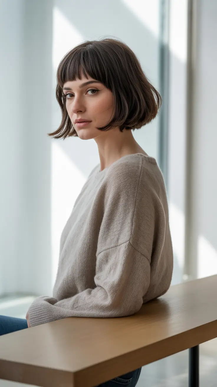 Choppy bob haircut inspiration 2026 - Classic Graduated Bob with Soft Bangs