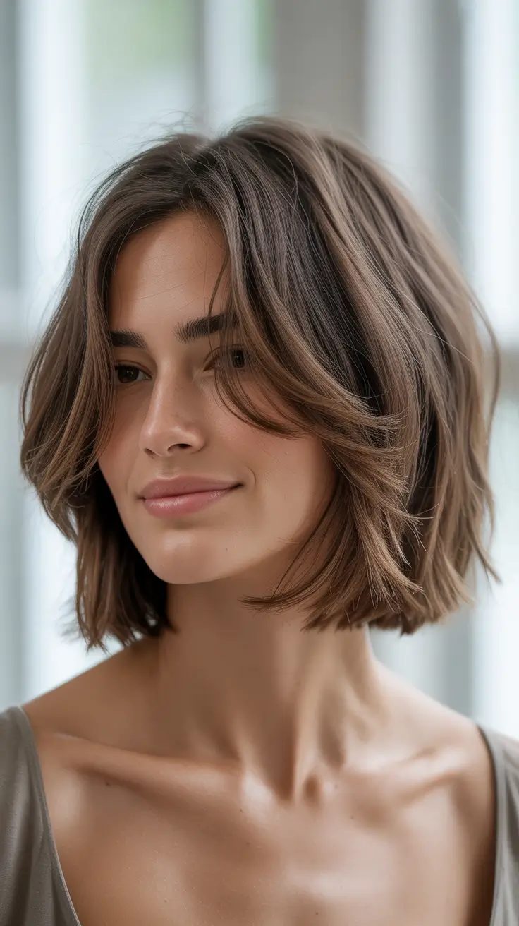 Choppy bob haircut inspiration 2026 - Airy Choppy Bob with Curtain Bangs