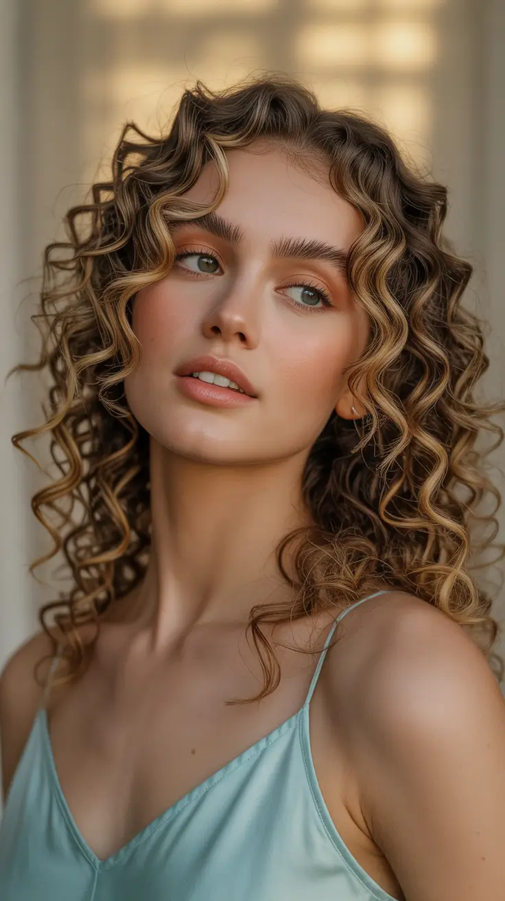Curly Hairstyle Ideas 2026 Golden Spiral Layers