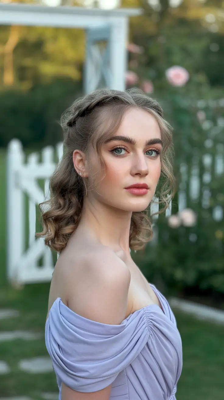 Curly Hairstyle Ideas 2026 Softly Braided Shoulder Curls
