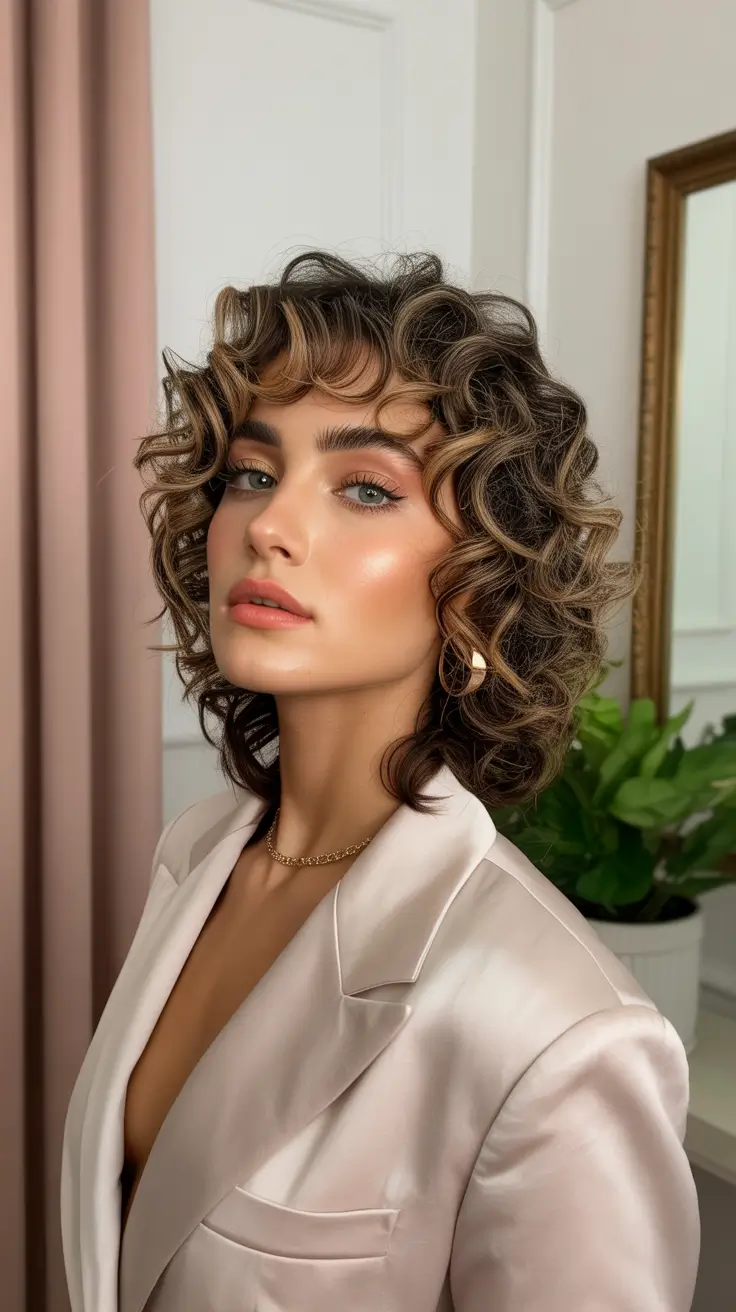Curly Hairstyle Ideas 2026 Retro Curly Bob Revival