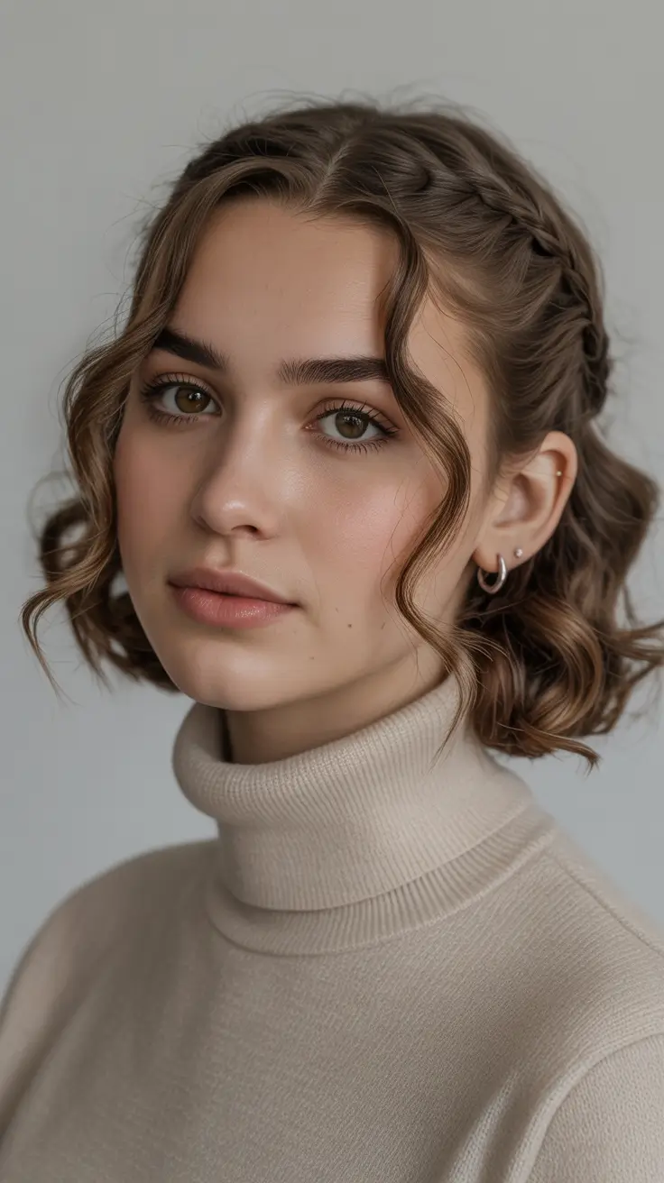 Short curly hair Soft Braided Bob
