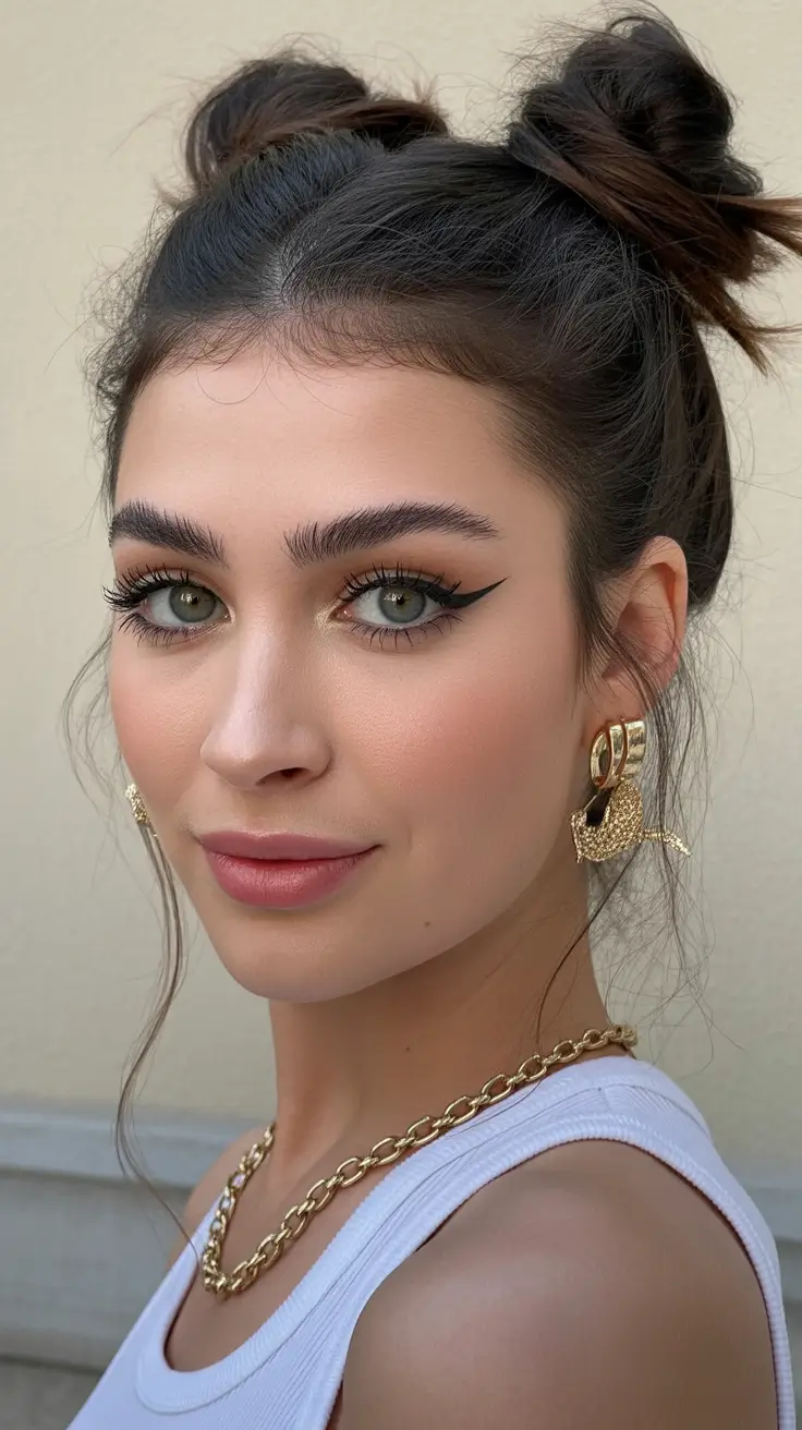 Natural hair Playful Space Buns