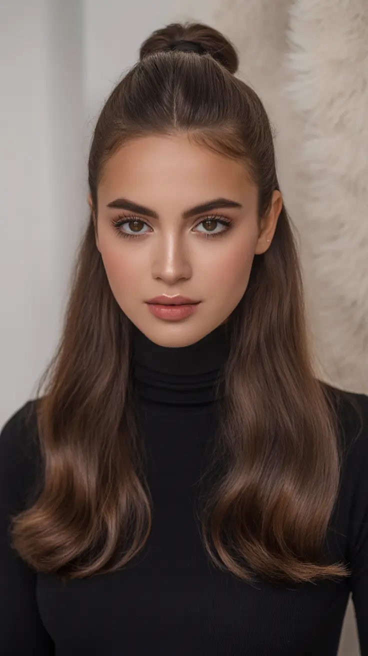 Wavy hair Half-Up Modern Twist