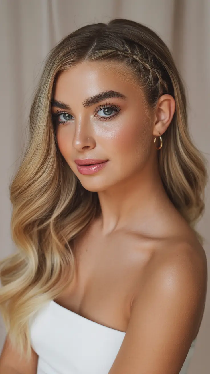 Updos Polished Twist with Side Braid Accent