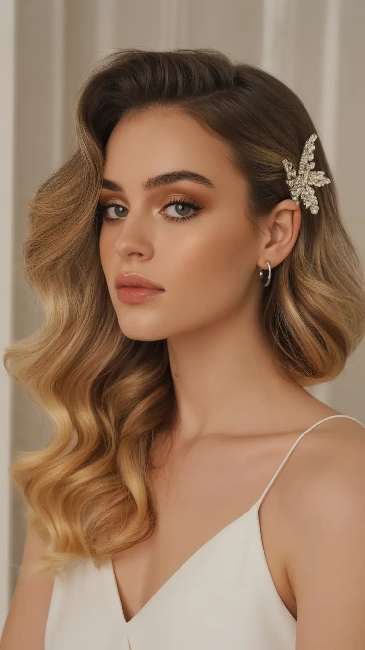 Medium hair Golden Vintage Side Sweep