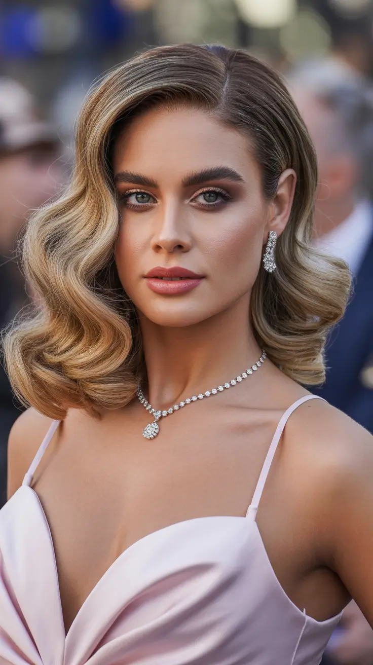 Simple Old-Hollywood Volume With Sculpted Waves