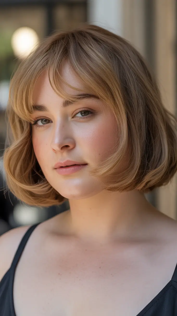 Curtain bangs French Bob with Curtain Bangs