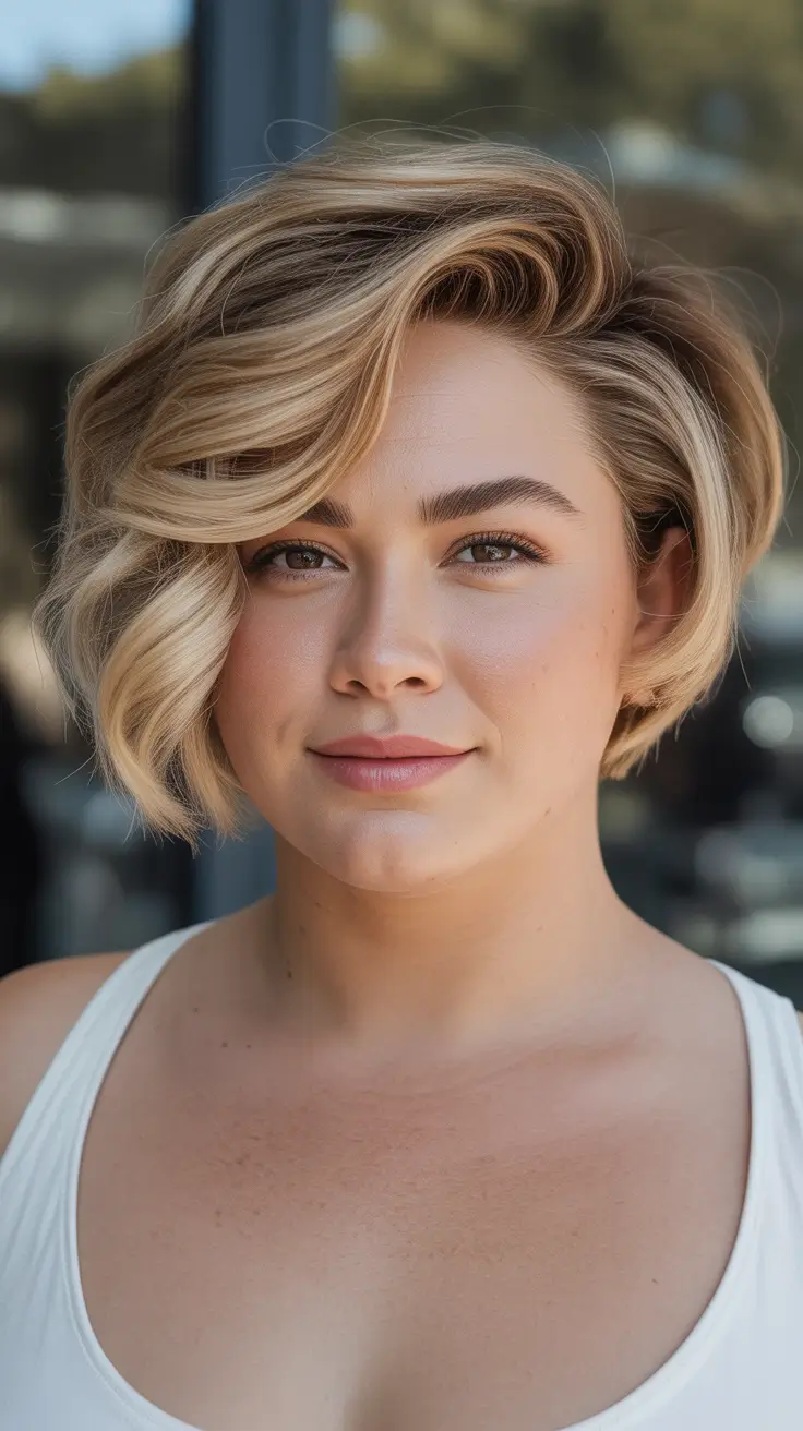 Pixie cut Side-Swept Pixie Bob with Volume