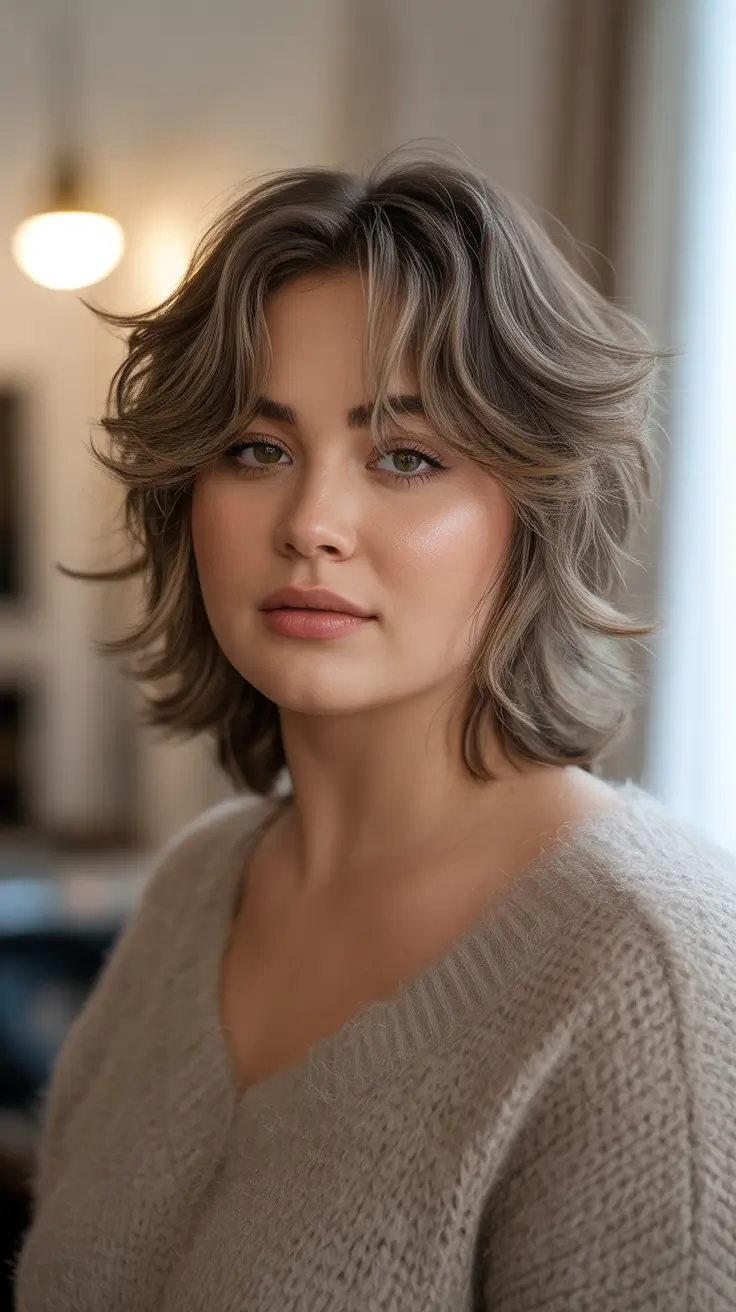 Shag haircut Textured Shag with Feathered Bangs