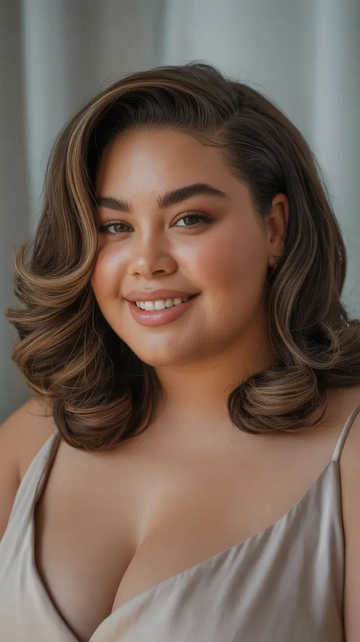 Shoulder-length Hollywood-Inspired Shoulder-Length Glam