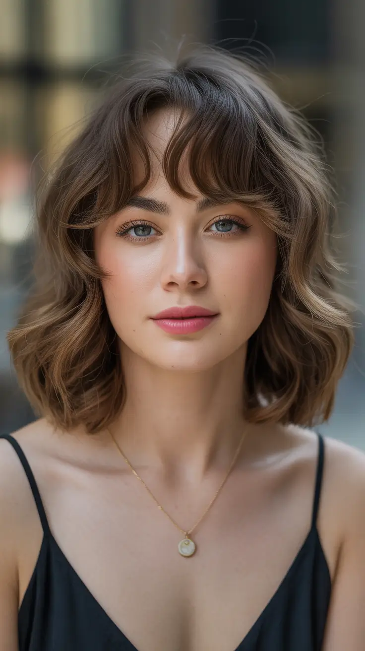 Shape Textured Mid-Length Bob With Wispy Fringe