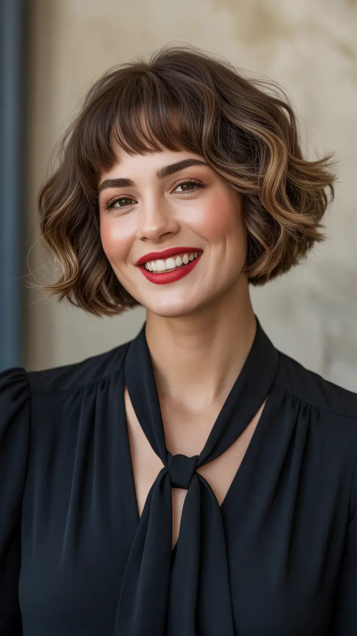 Short Bob Classic Soft Bob With Sculpted Waves