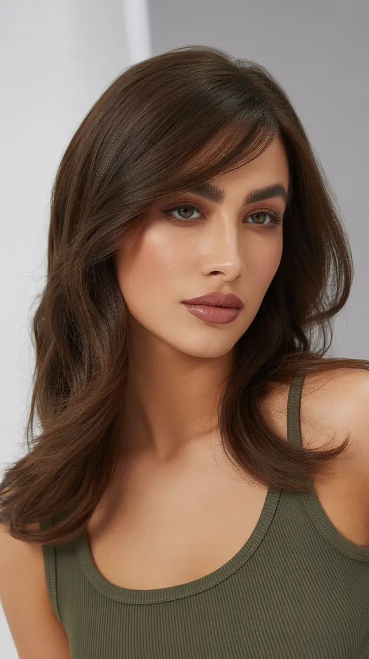 Medium Flowing Cut With Soft Face-Framing Fringe