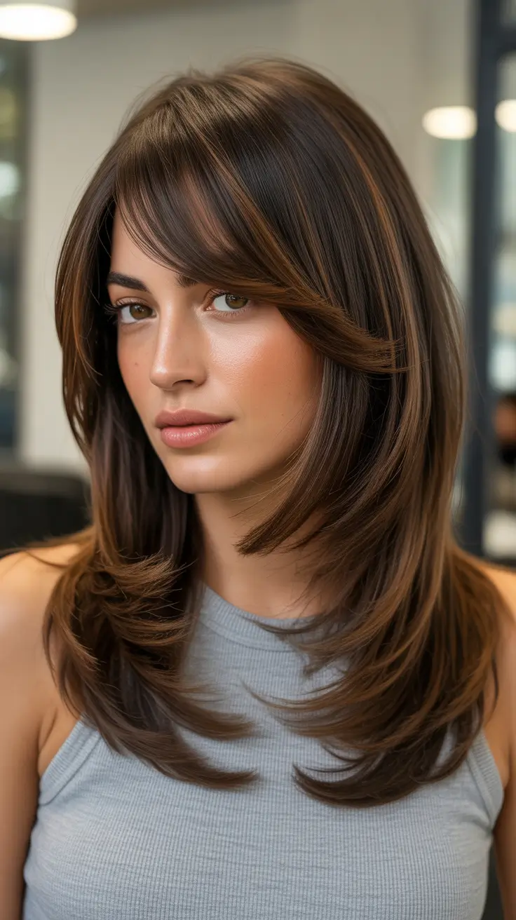 Medium Layered Cut With Curtain Sweep