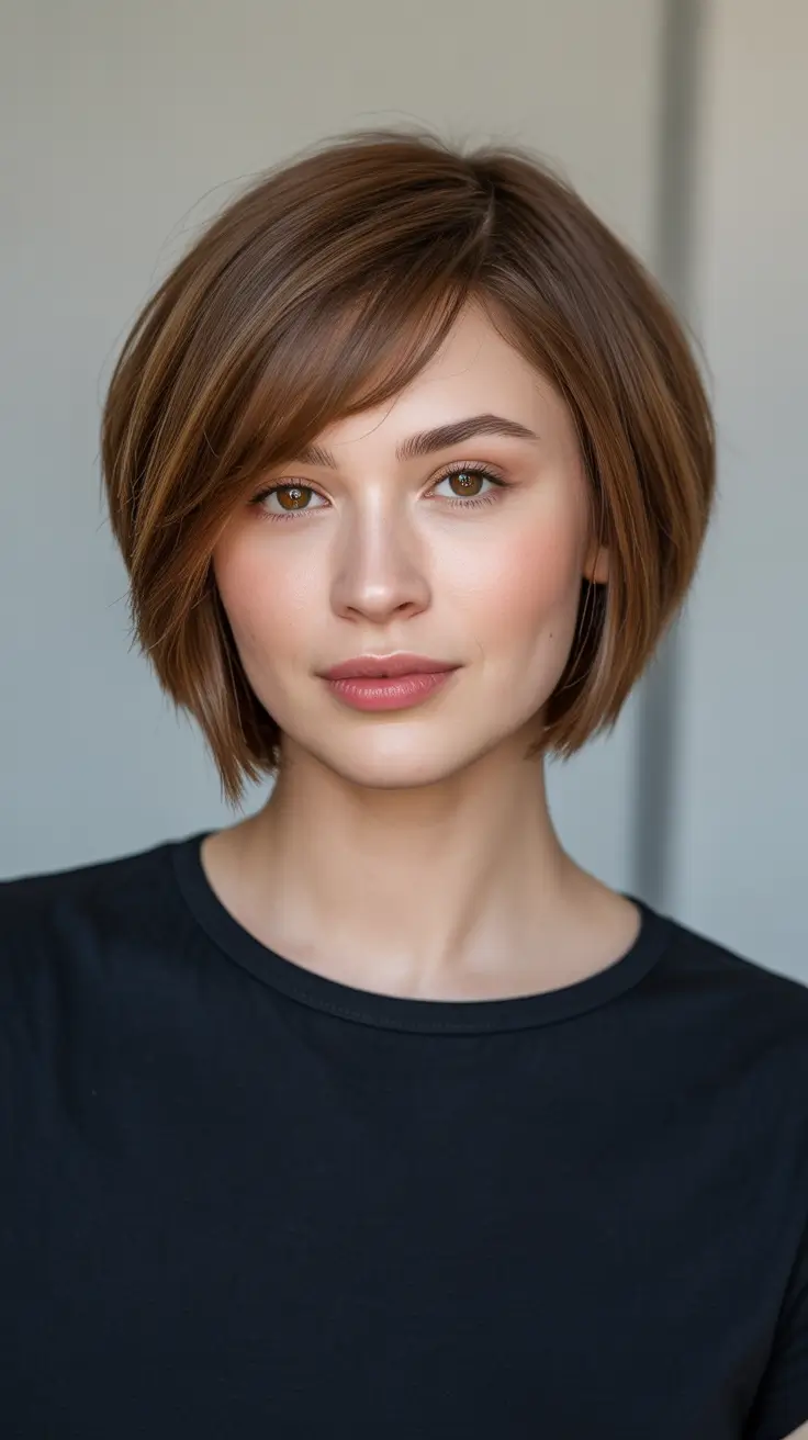 Haircuts 2026 Sculpted Bob With Side-Swept Elegance