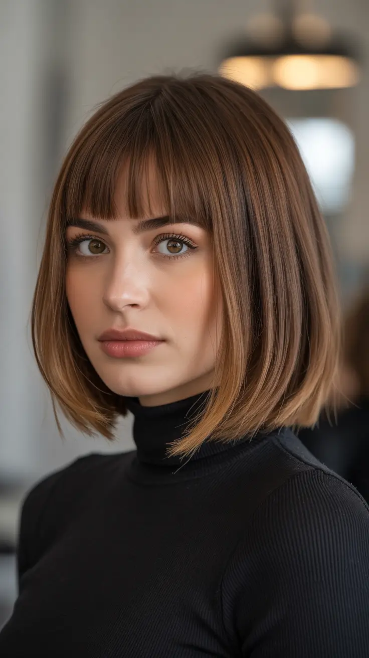 Haircuts 2026 Modern Straight Bob With Baby-Soft Fringe