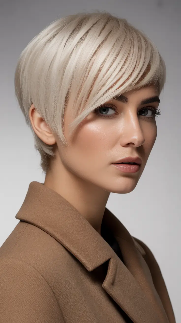 Haircuts 2026 Platinum Sweep Pixie for Bold Light Play