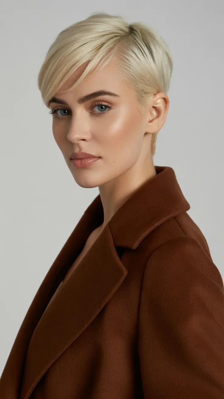 Haircuts 2026 Platinum Contour Pixie With Soft Precision