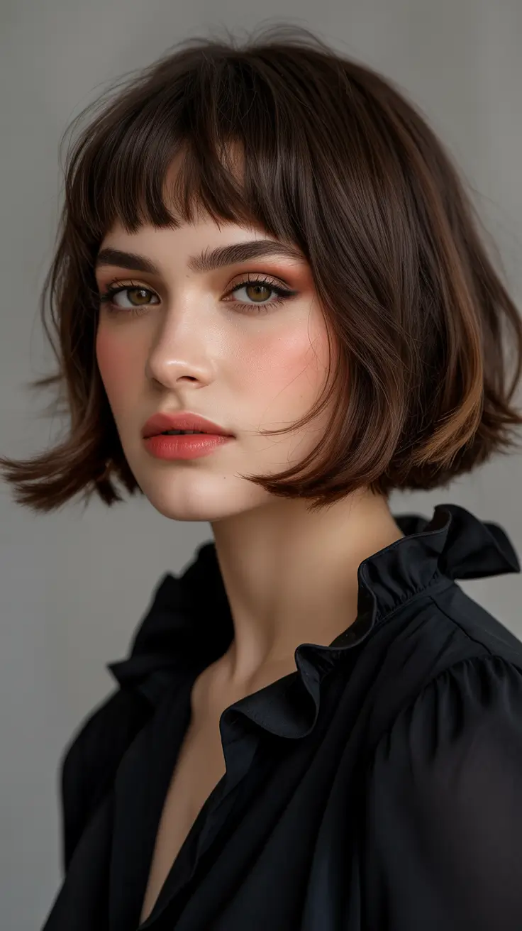 Haircuts 2026 Structured Micro Bob With Delicate Fringe