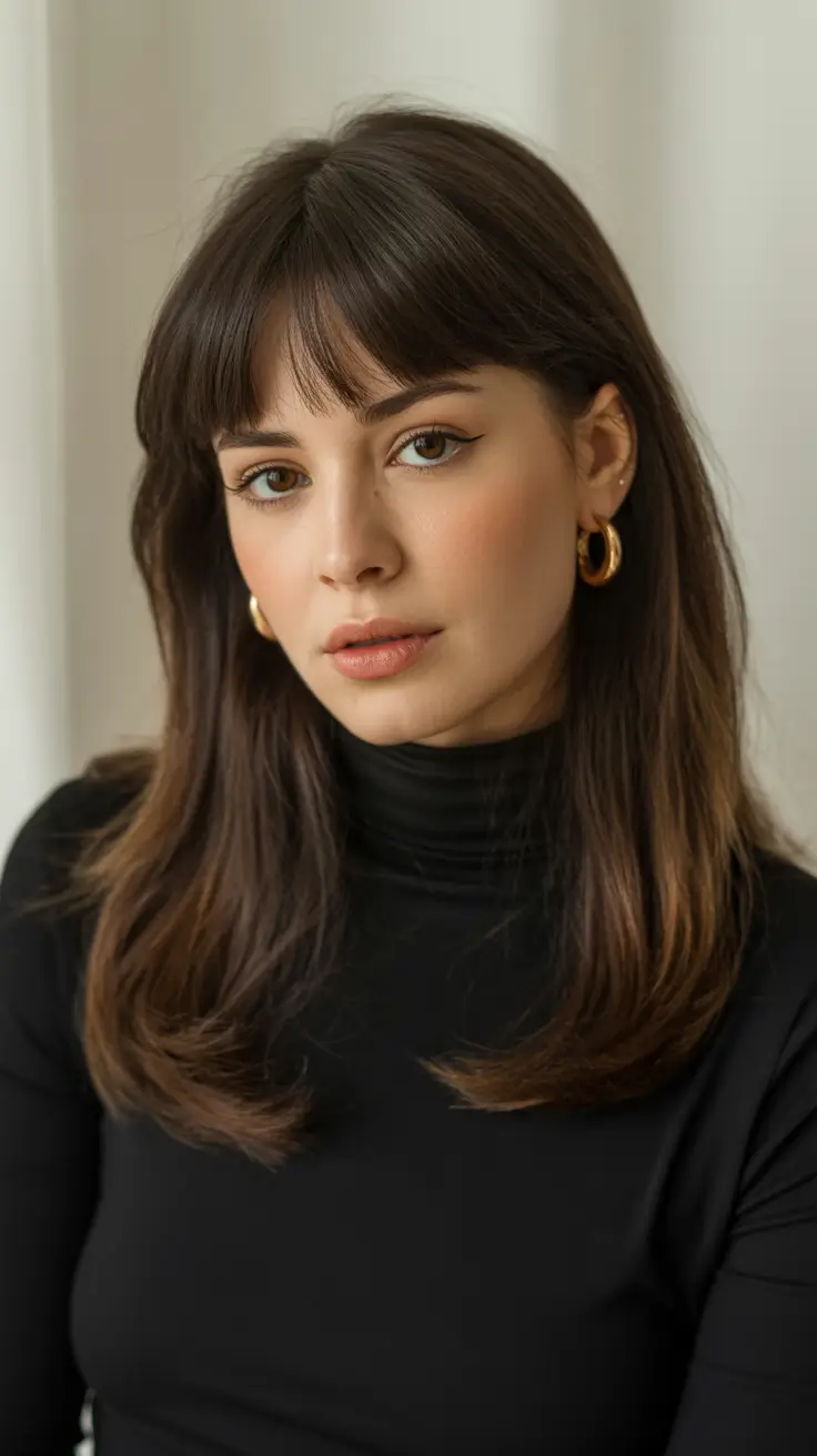 Trendy Soft Fringe Layers with Subtle Volume