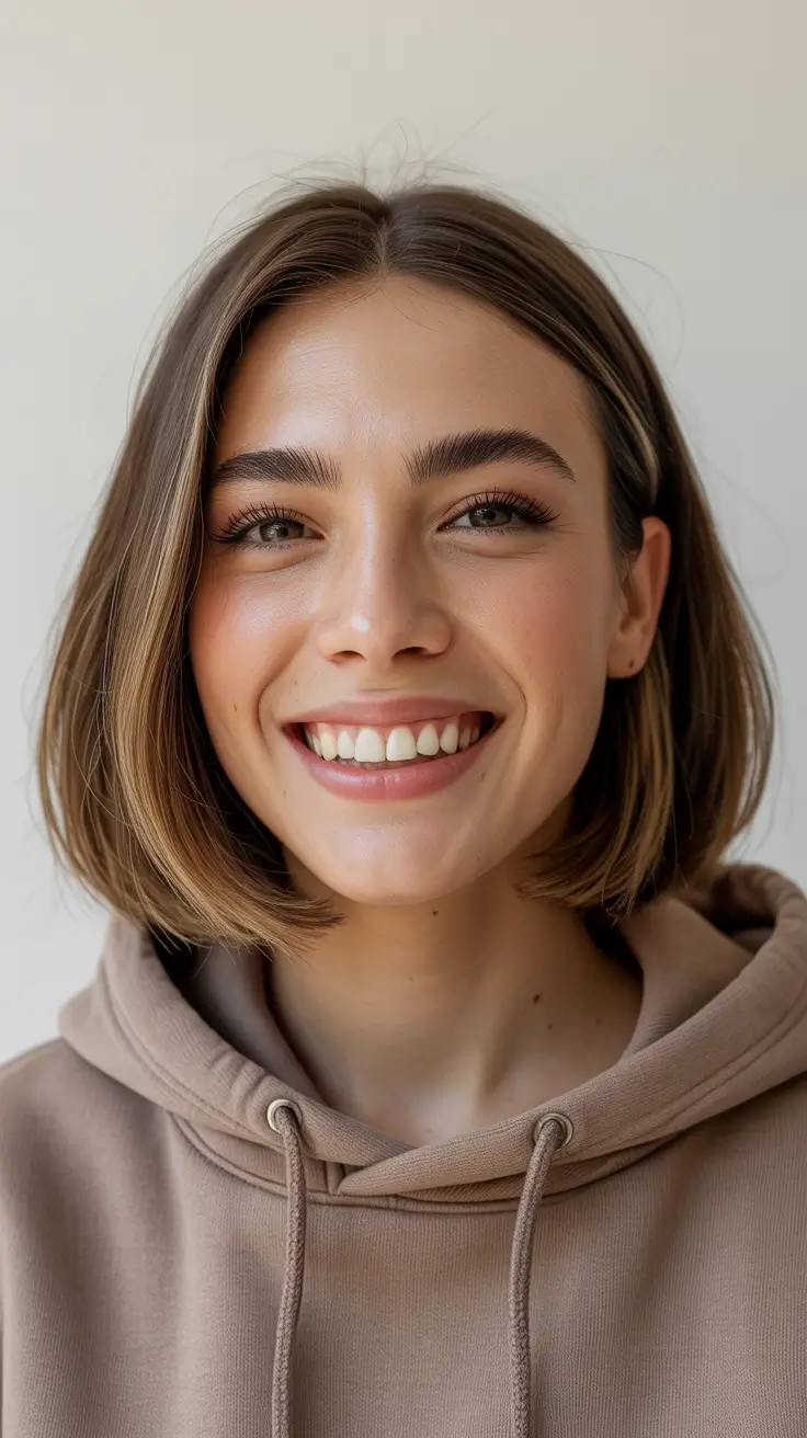 Low maintenance layered Natural Volume Bob with Everyday Ease