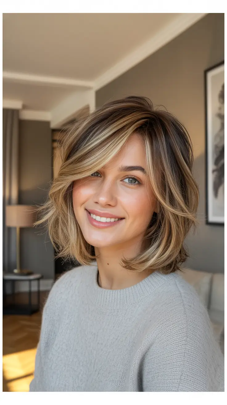 Layered Butterfly Soft Balayage Layers with Curtain Movement