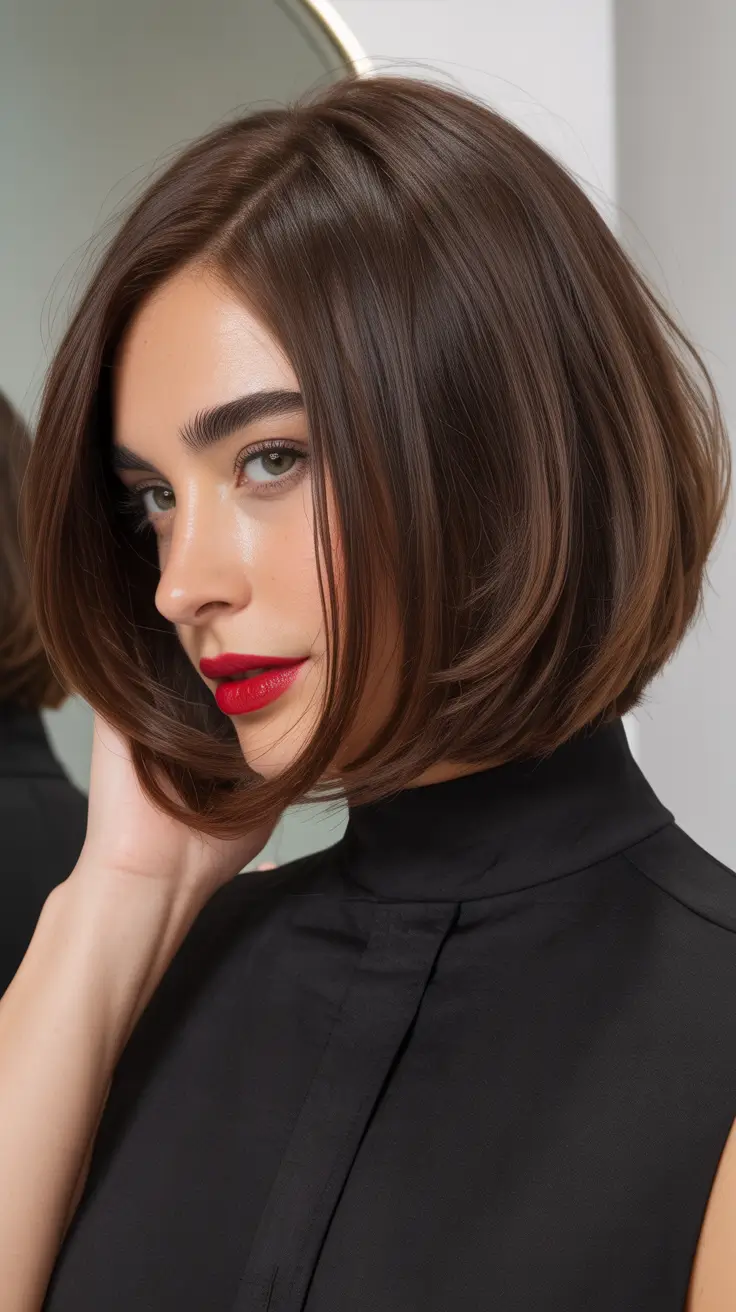 90’s layered Rounded Volume Bob with Bold Silhouette