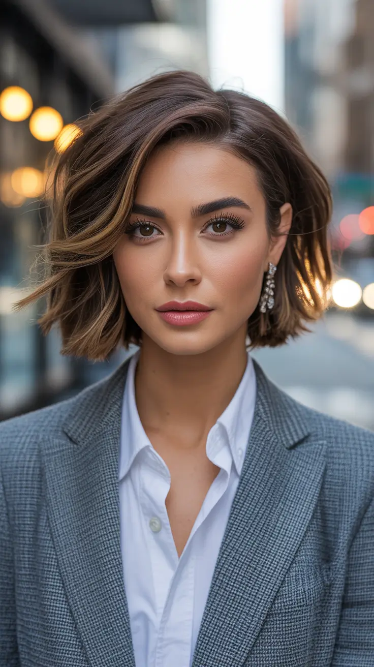 Choppy layered Urban Textured Lob with Choppy Ends