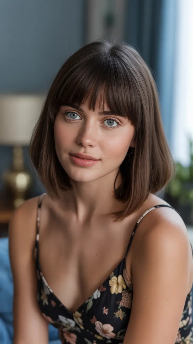 Bangs French-Inspired Bob with Soft Bangs