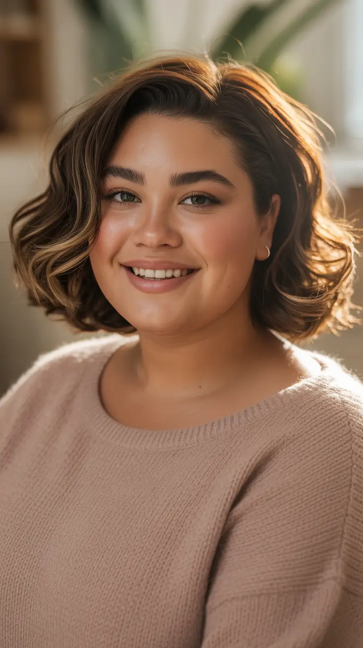 2026 Side-Parted Wavy Lob with Soft Highlights