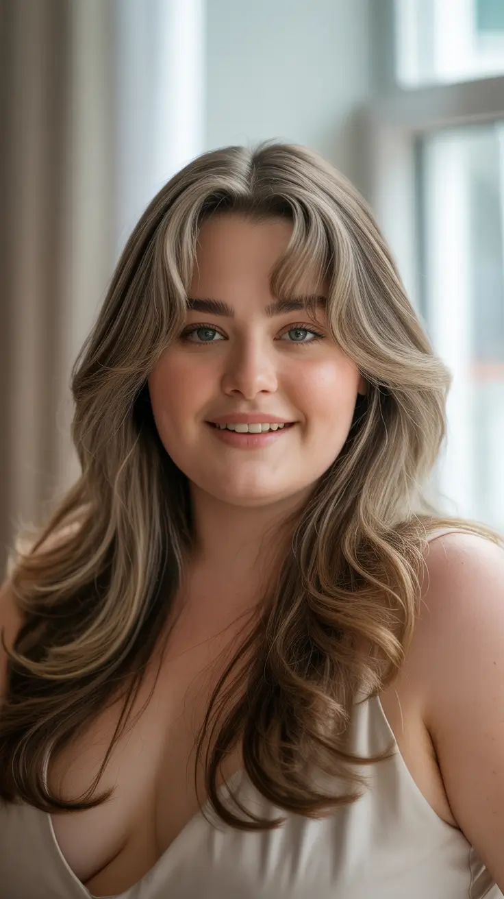 2026 Long Layered Waves with Face-Framing Bangs