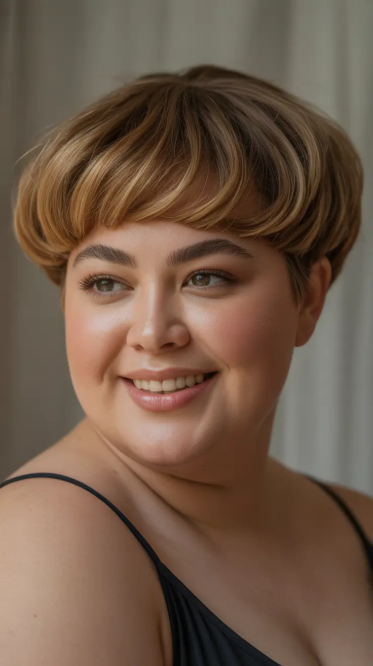 2026 Rounded Bowl Cut with Honey Highlights