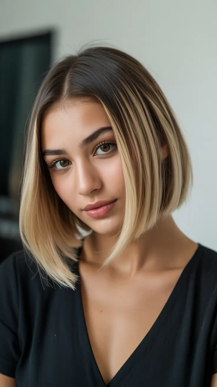Short Soft Blunt Bob With Subtle Brightening