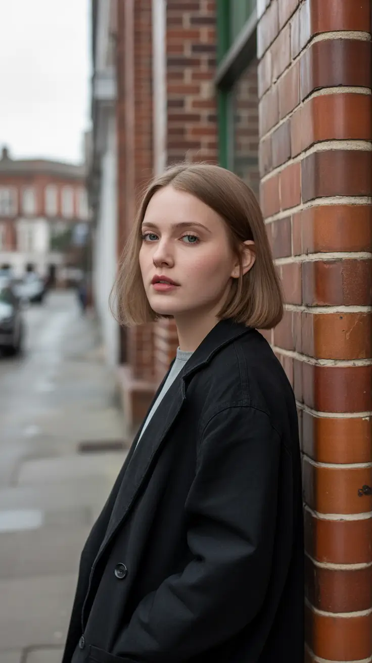 Medium short Minimalist Neck-Length Bob With Clean Lines