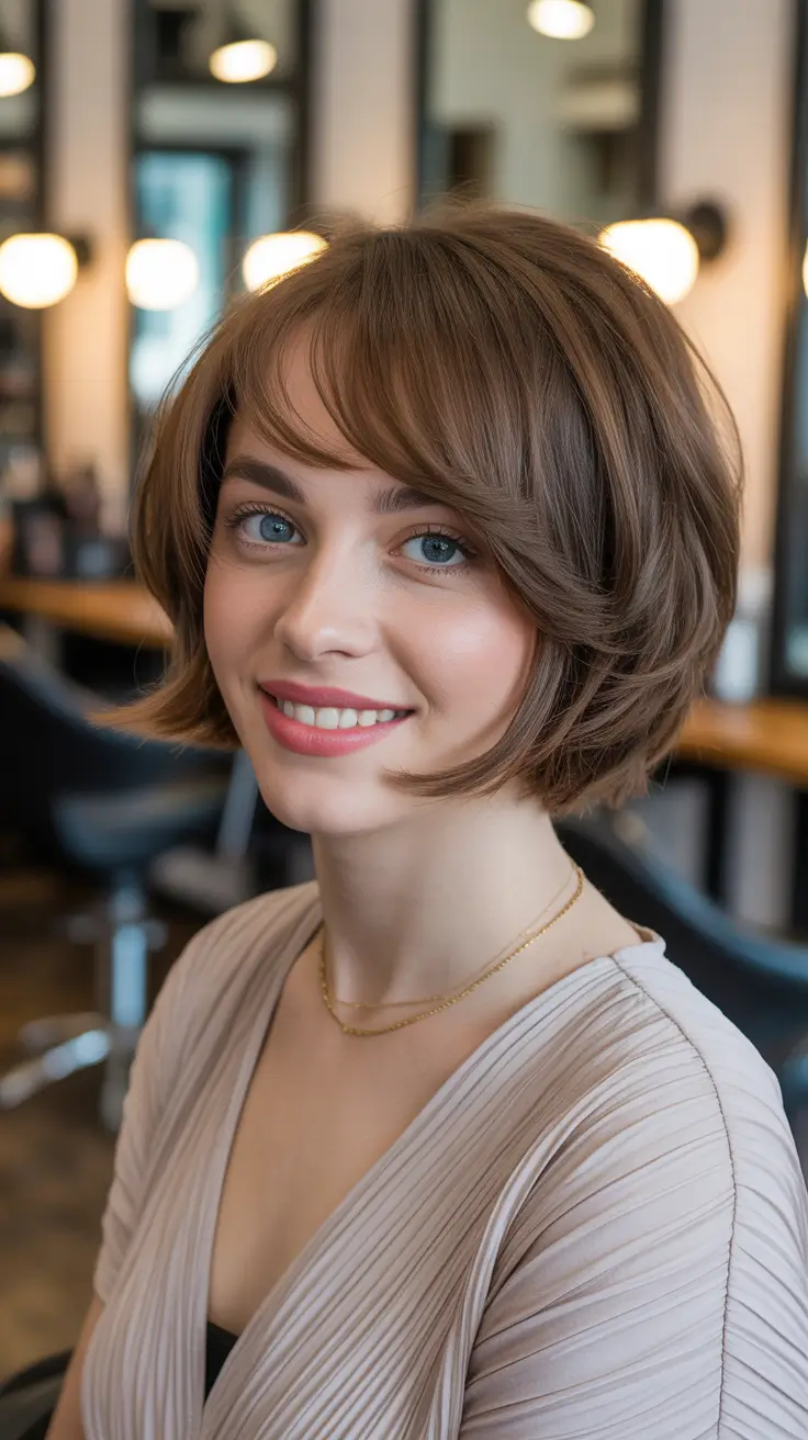 Layers Airy Layered Bob With Side-Swept Bangs