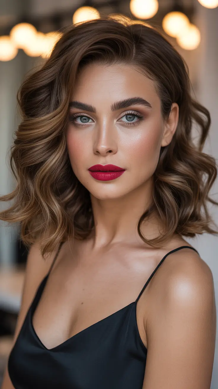 Medium layered retro wavy haircut 2026