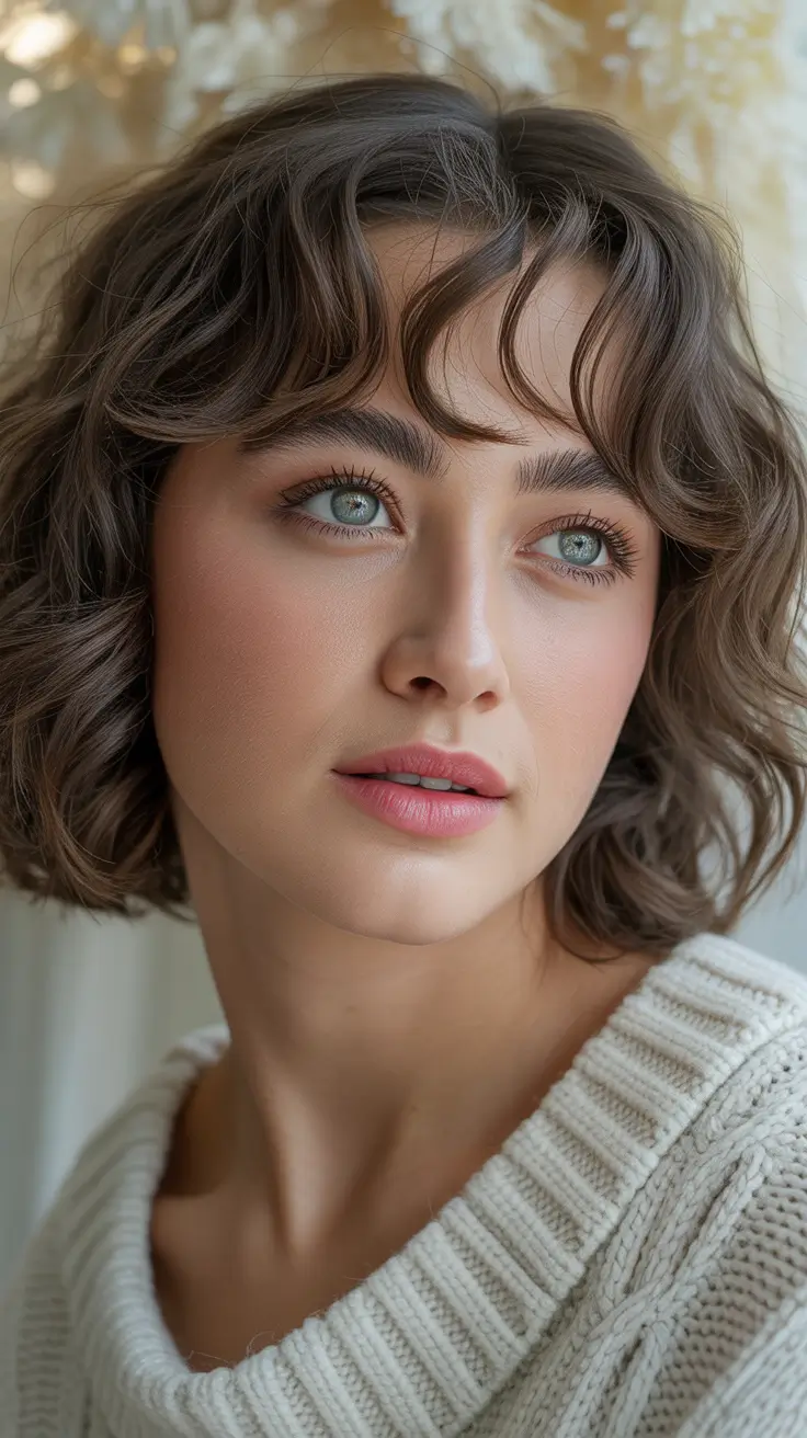 Short wavy bob with bangs 2026