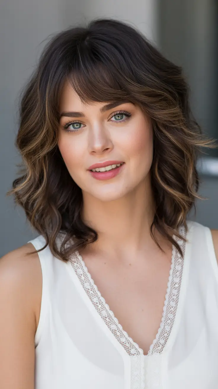 Medium layered polished wavy haircut 2026