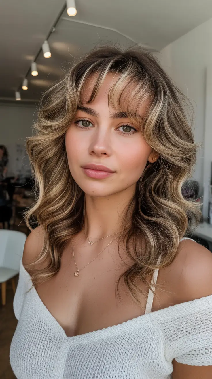 Women medium wavy haircut fringe 2026
