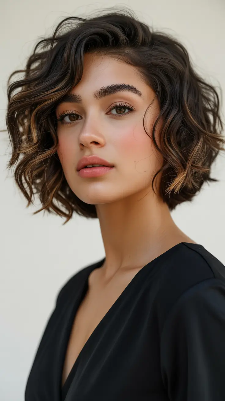 Mid length front layered wavy haircut 2026