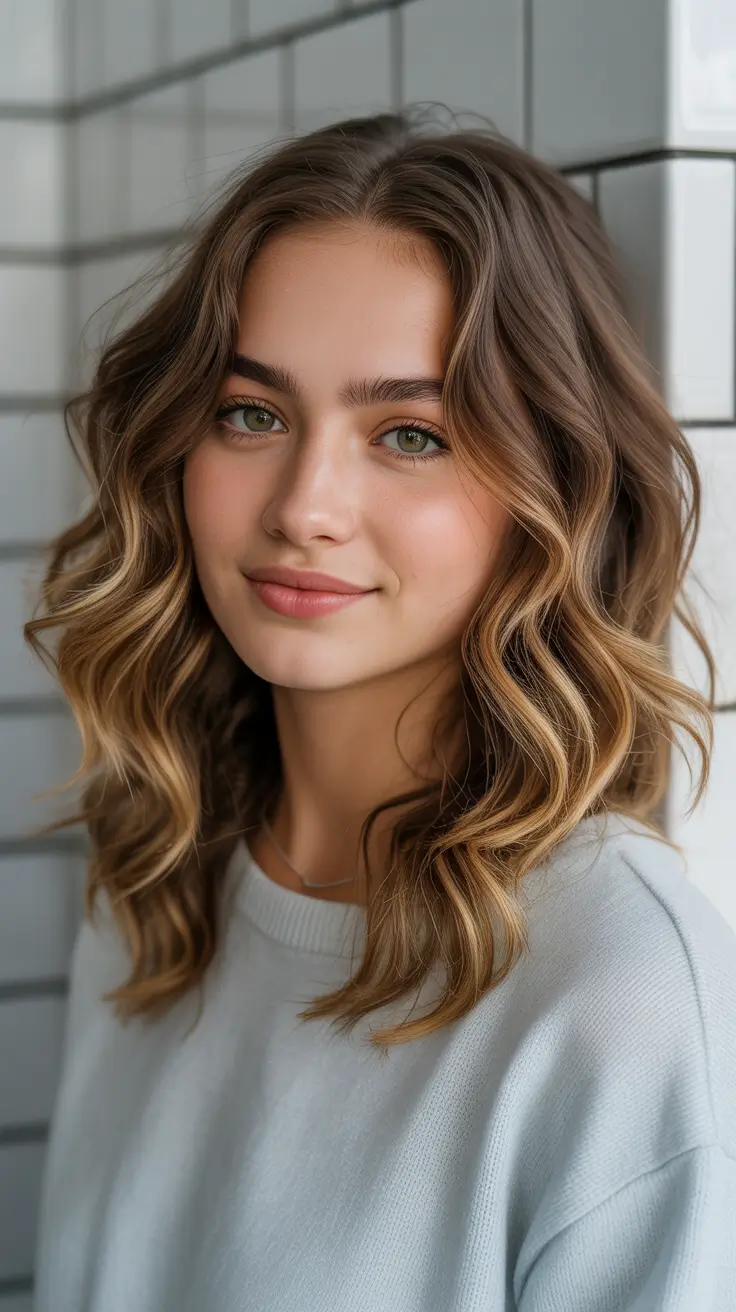 Women medium layered wavy haircut 2026