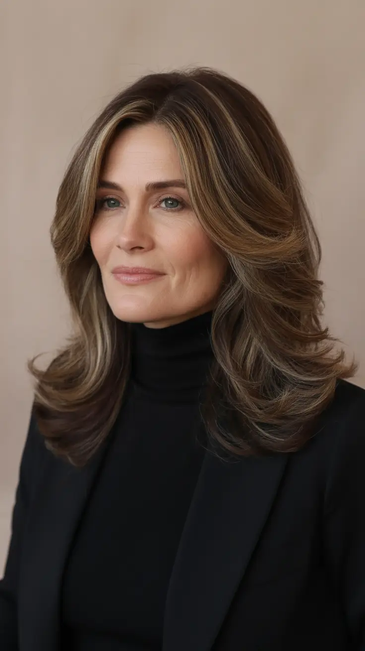Haircut ideas for women over 50 2026 Long Layered Waves