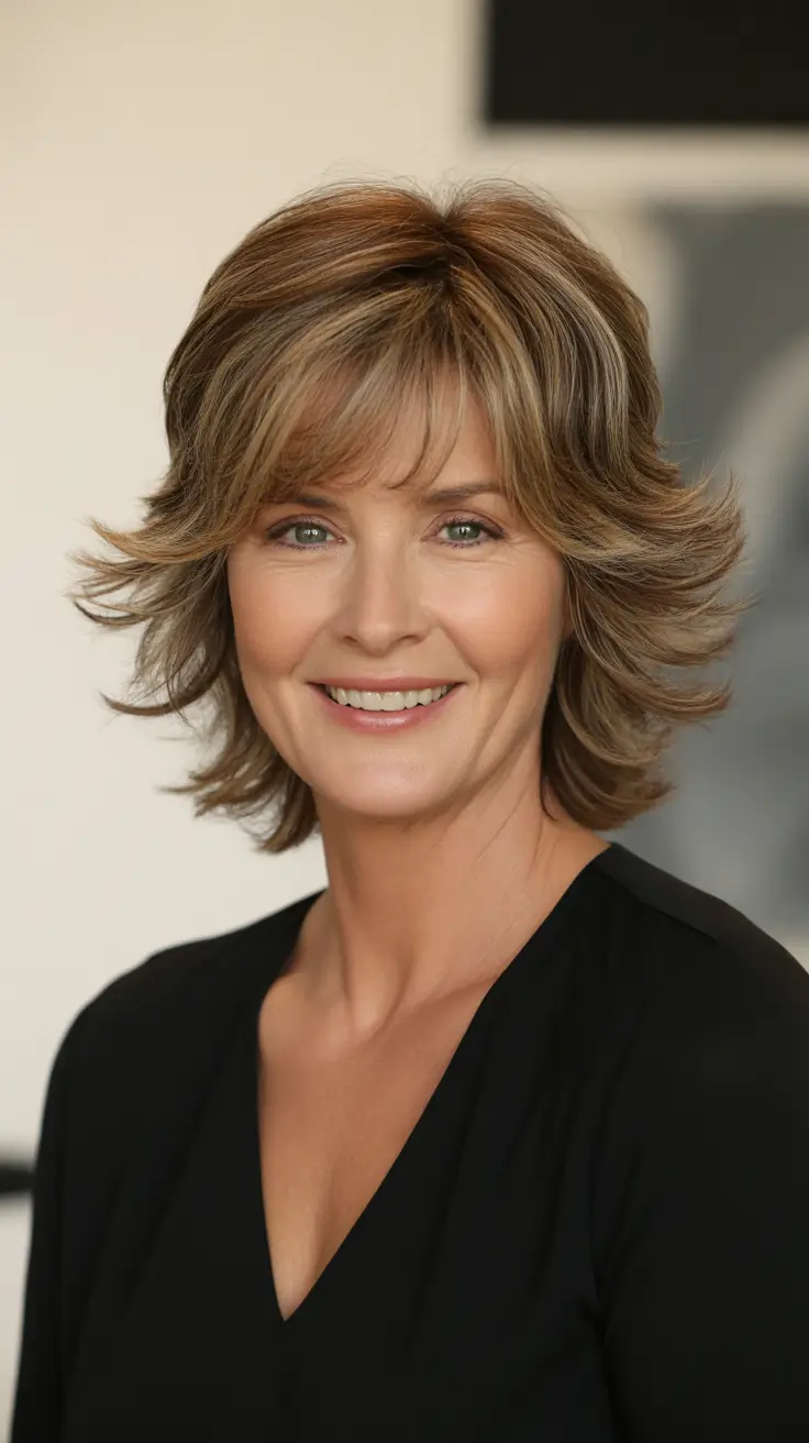 Haircut ideas for women over 50 2026 Layered Short Bob