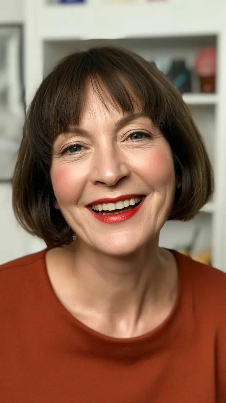 short bob with full bangs