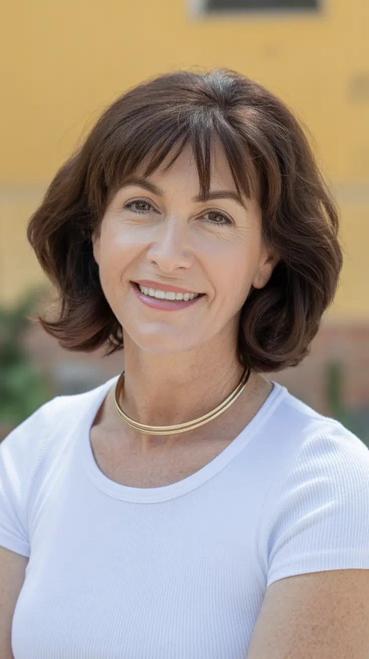 medium length bob with wispy bangs