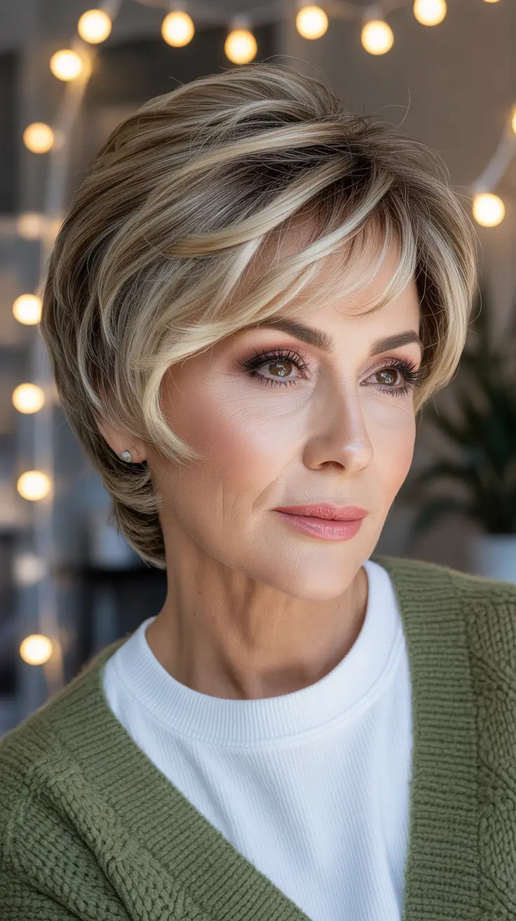 short pixie soft blonde volume